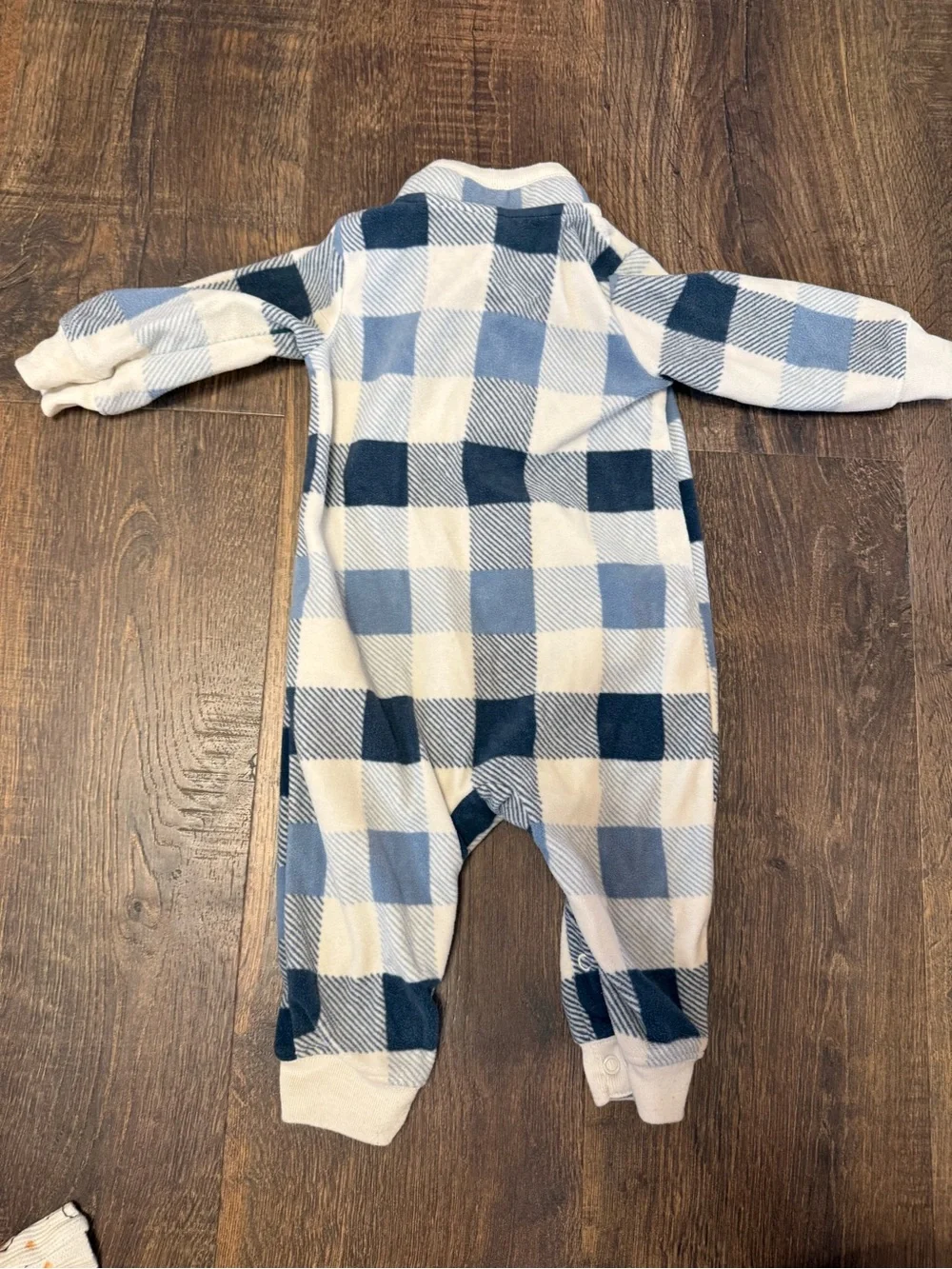 Carter's Navy and Cream Buffalo Plaid Fleece One-Piece